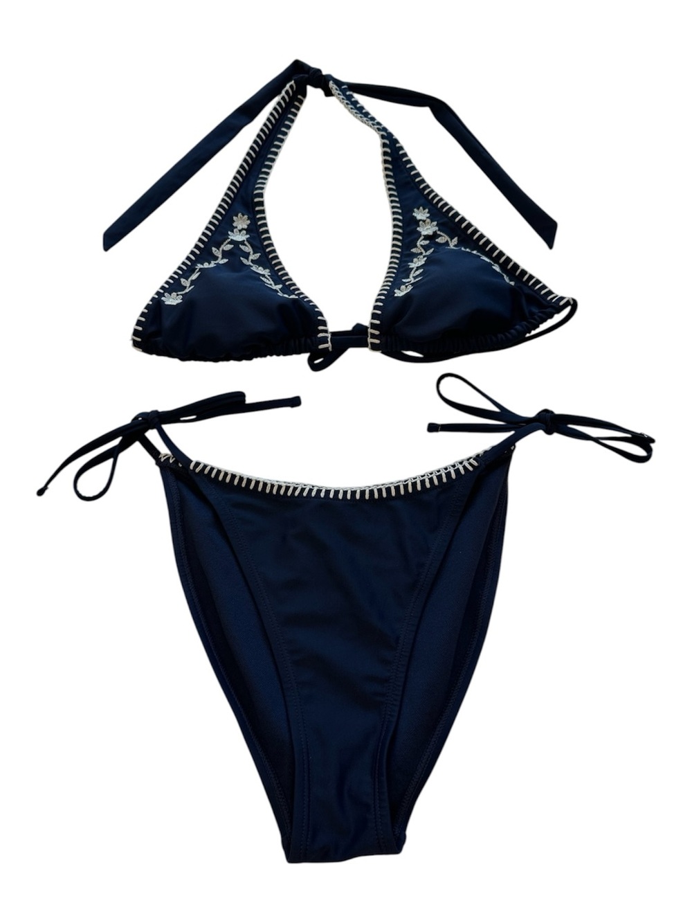 wild fable Triangle Bikini Swimsuit Two Piece Blue Floral Women’s Size XXS & XS